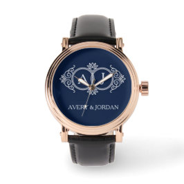 Monogram initials wedding  frame minimal design  armbandsur