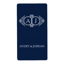 Monogram initials wedding  frame minimal design  fraktsedel