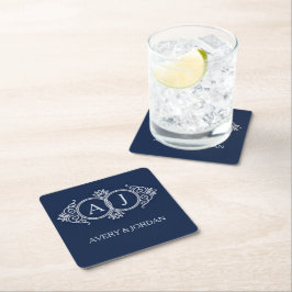 Monogram initials wedding  frame minimal design  underlägg papper kvadrat