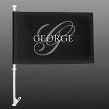 Monogram initialskrift Svart Bil