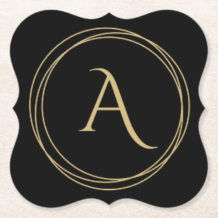 Monogram initialt i cirklar underlägg papper