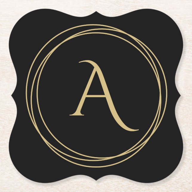 Monogram initialt i cirklar underlägg papper (Framsida)