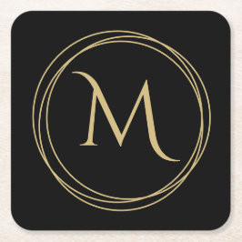 Monogram initialt i cirklar underlägg papper kvadrat