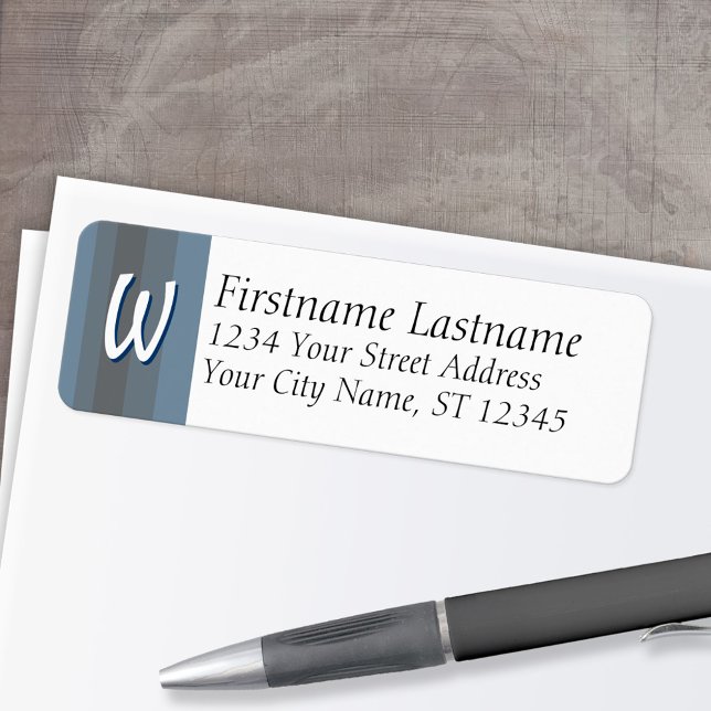 Monogram/inledande Adressetiketter Returadress Etikett (Custom Return Address Labels - Low Minimum)