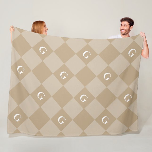 Monogram inledande diameter - lyxblanketet fleecefilt (På plats)