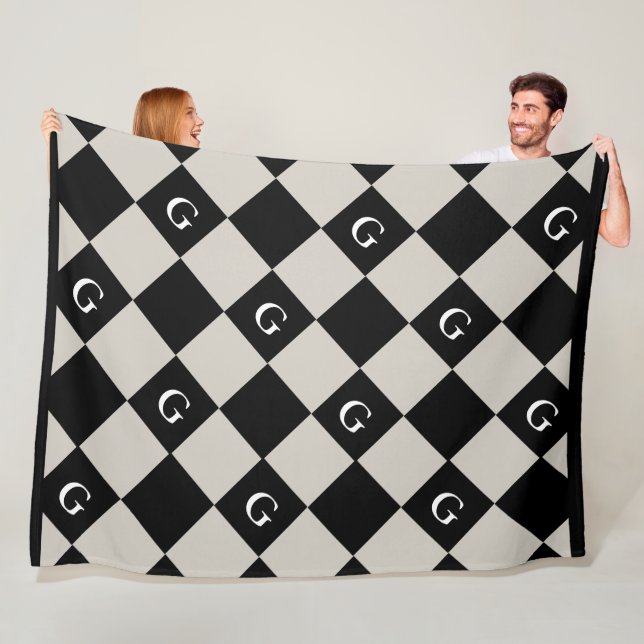 Monogram inledande diameter - lyxblanketet fleecefilt (På plats)