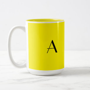 Monogram inledande färgstark Coola för ljusa Gulte Två-Tonad Mugg