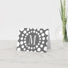 Monogram inledande Grått-mall tom insida Anteckningskort