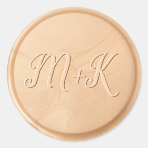 Monogram Inledande märkning med sigillet Vax i Elf Runt Klistermärke