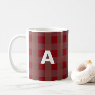 Monogram Inledande Play Mönster Orange Red White Kaffemugg