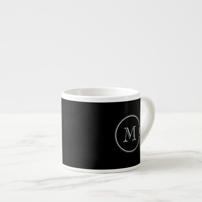 Monogram inledande svart, hög Färgad Espressomugg (Framsida höger)
