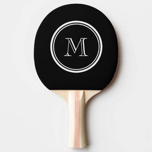 Monogram inledande svart, hög Färgad Pingisracket (Framsidan)