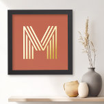 Monogram inledande teracotta oavsett färg-bakgrund<br><div class="desc">Poster med ett inledande monogram i en roligt,  ett återbildsteckensnitt på en terracotta eller anpassningsbar färg.</div>