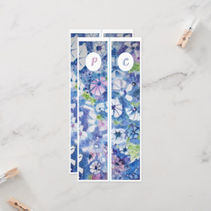 Monogram inledande vitsiska blommor två Bokmärken
