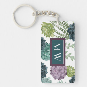 Monogram Insamling av växthälsa Succulated Pa