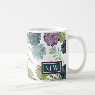 Monogram Insamling av växthälsa Succulated Pa Kaffemugg