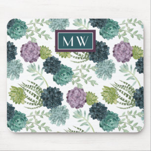 Monogram Insamling av växthälsa Succulated Pa Musmatta