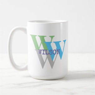 MONOGRAM INTIAL NAMN KAFFEMUGG