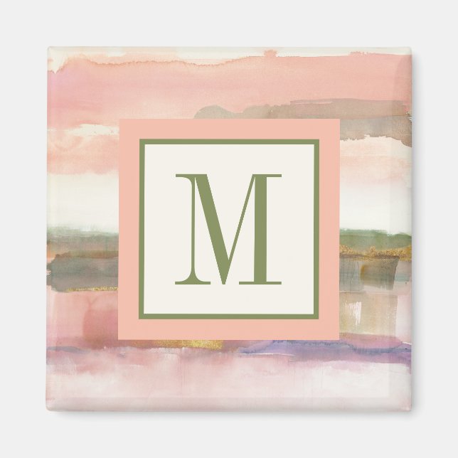 Monogram | Inverkan på Linje och Färg Guld Skörd Magnet (Framsidan)