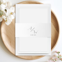 Monogram Invitation Belly Band Band För Inbjudningskort