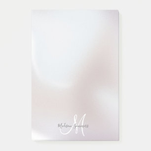 Monogram Iridescent Pearl Shimmer Post IT Post-it Block