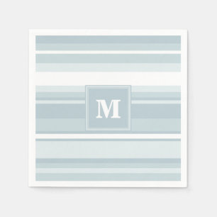 Monogram isblått rand pappersservett