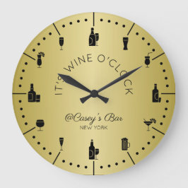 Monogram It's Vin O'Clock Elegant Guld Black Stor Klocka