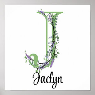 Monogram J Lavendel Eukalyptus barnrum Poster