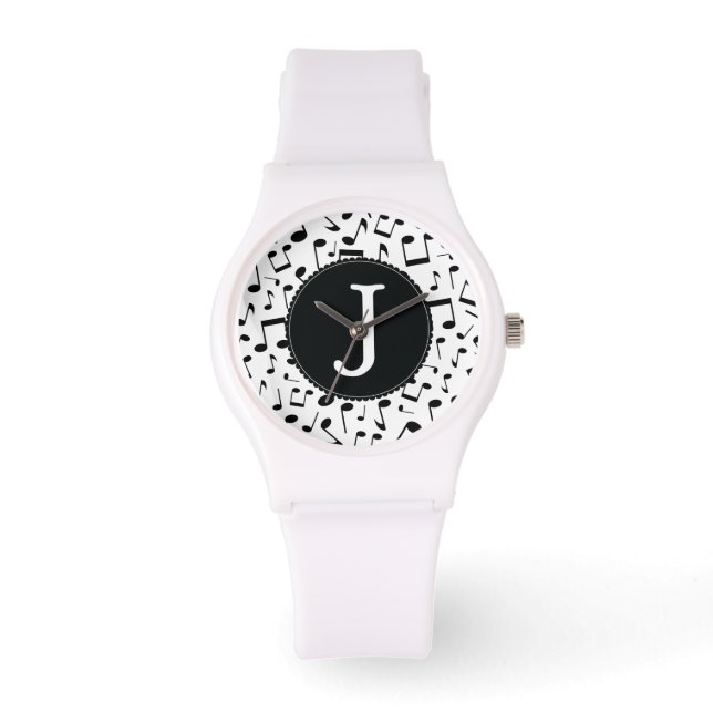 Monogram J Musik noter Wrist Watch Armbandsur (Framsida)