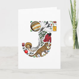 Monogram "J" noterar kortet Anteckningskort