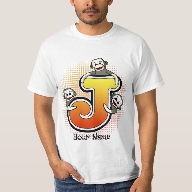 Monogram J Sock monkey t-shirt (Framsida)