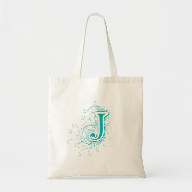 Monogram "J" Tote Bag Tygkasse (Framsidan)