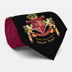 Monogram Jackar Emblem från Arm Red Guld Lejonare Slips