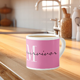 Monogram, jag är överlevande, 6 oz Rosa Specialty Espressomugg
