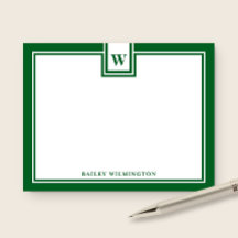 Monogram Jägare Grön Kant Modern Pappershandel