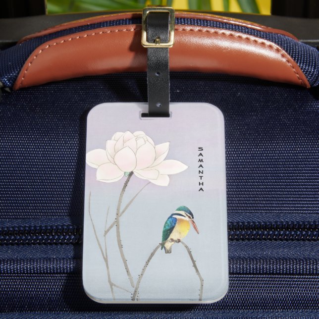 Monogram Japansk Vintage Kingfisher Luggage Tag Bagagebricka (Framsida Insitu 2)