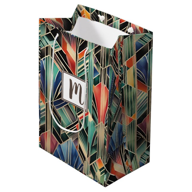Monogram Jazzy Geometrisk Elegant Klassisk Boho (Framsidan Vinklad)
