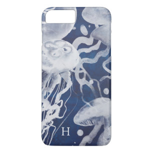 Monogram  Jellyfisk med flottbakgrund