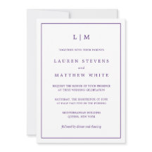 Monogram Jewel Toned Lila Allt-i-ett Bröllop