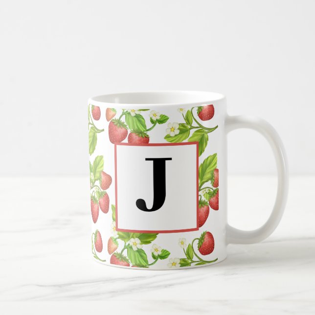 Monogram jordgubbsvattenfärg Mugg (Höger)