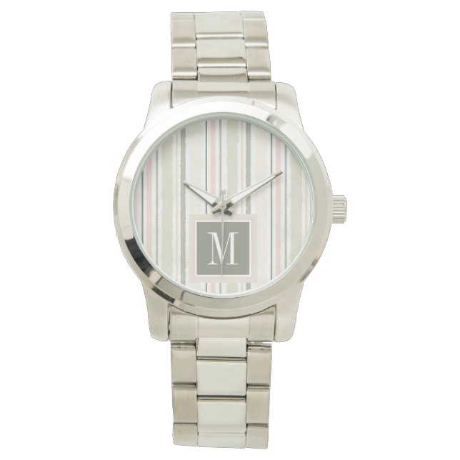 Monogram | Joy of White | Vattenfärg Rand Armbandsur (Framsida)