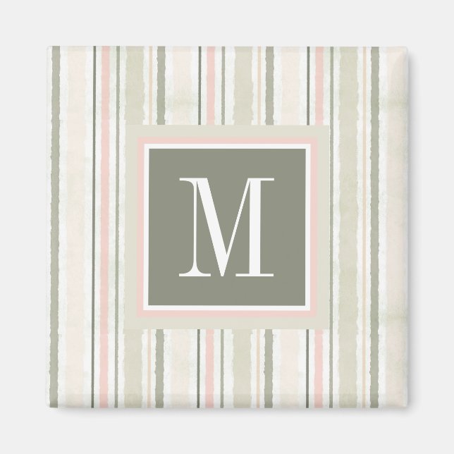 Monogram | Joy of White | Vattenfärg Rand Magnet (Framsidan)