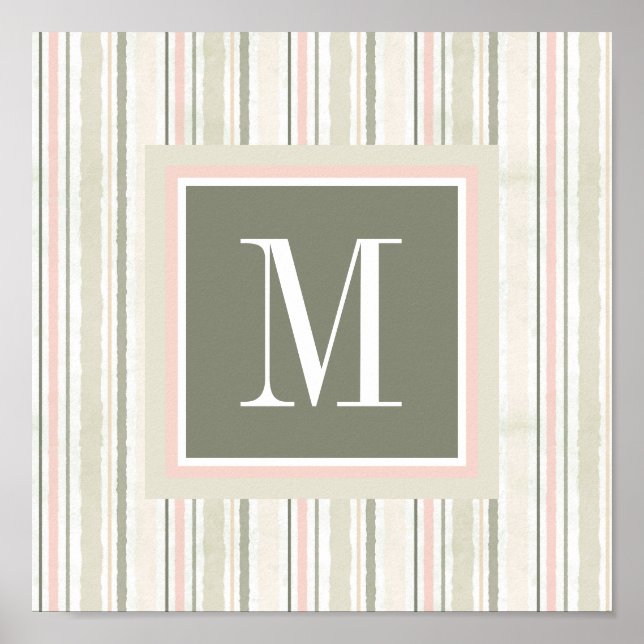 Monogram | Joy of White | Vattenfärg Rand Poster (Framsidan)