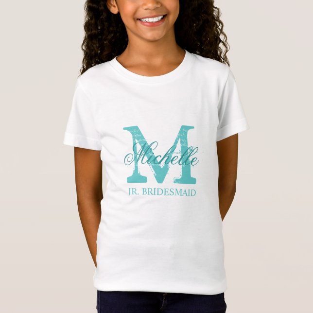 Monogram jr junior bridesmaid till skjorta för fli tee shirt (Framsida)