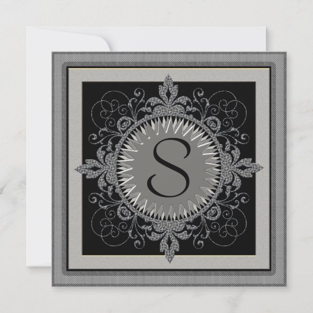 Monogram-jubileumsinbjudan Inbjudningar (Framsida)