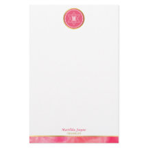 MONOGRAM judisk stjärna fet block korall rosa guld