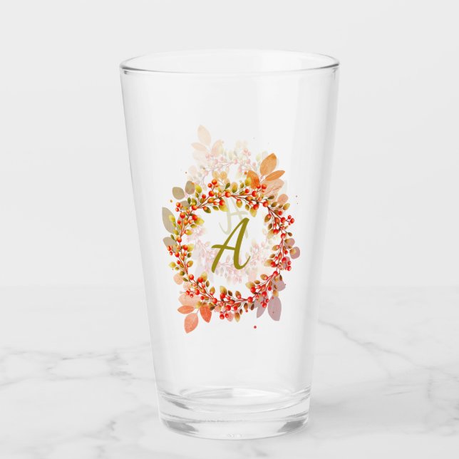 Monogram jul Berry Wandeglass Glaskopp (Framsida)