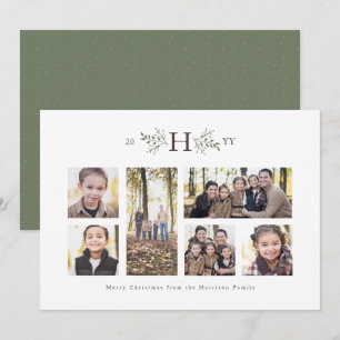 Monogram jul foto collage kort