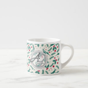 Monogram jul Helgdagar Decor Stag Holly Folk Espressomugg