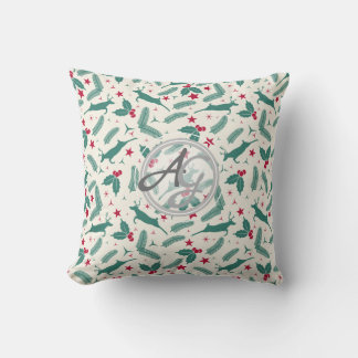 Monogram jul Helgdagar Decor Stag Holly Folk Kudde